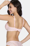 Zivame Forever Yours Padded Non Wired 3/4th Coverage Lace Bra - Rose Quartz — thumbnail 2